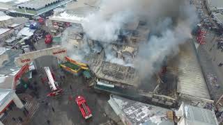 Пожара на Ошском рынке. Вид с дрона