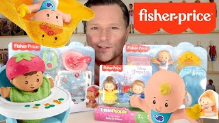 FISHER PRICE LITTLE PEOPLE BABIES: Wash & Go Snack & Snooze Disney Princess Belle & Prince Play Sets