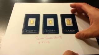 24K PAMP 999.9 Fine Gold Bullion Bars - 4.5 Grams