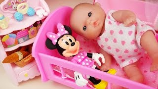 Baby doll baby sitter Mini mouse and orbeez toys play