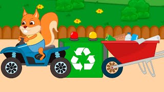 Famille d'Écureuil - Machine De Recyclage Des Ordures Animé 2022 en Français