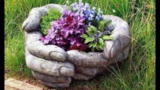 2 супер способа как сделать уличные  вазоны для цветов из бетона
