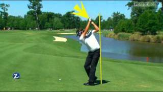 Bubba Watson's SwingVision tee shot Saturday of Zurich Classic 2011