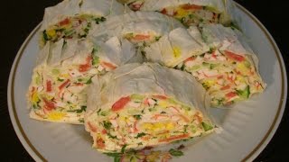 Как приготовить ЛАВАШ - рулет с НАЧИНКОЙ