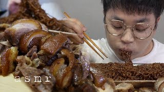 먹방창배tv 보쌈도족발도먹고싶을때 짜장라면 끓여서먹자 pig hocks Black Bean Noodles mukbang koreanfood asmr