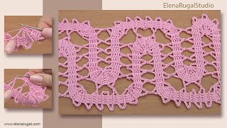 How to Crochet Bruges Ornament Урок 17 часть 2 из 3 Кайма крючком