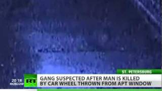 Bizarre Tragedy: Man killed by car wheel thrown from window
