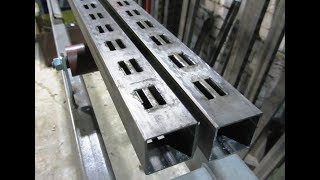 Штамповка двойных пазов в профильной трубе 40х40