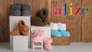 Alize Puffy ile Ev Ayakkabısı - Making Home Shoes with Alize Puffy